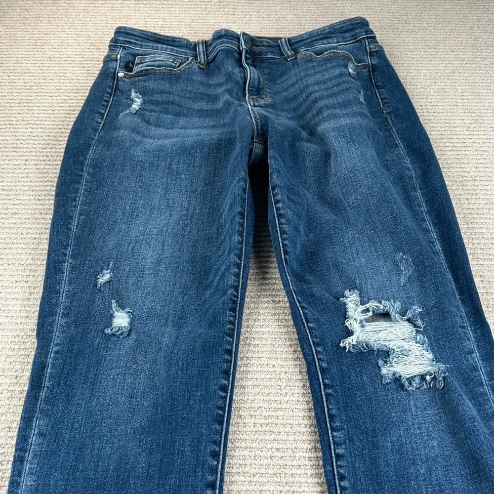 Judy Blue Boyfriend Slim Fit Jeans Womens 11/30-32 Distressed Boho Grunge Street